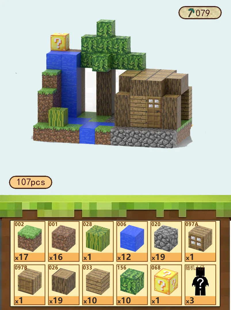 Magnetic Building Blocks Mine Cube Magnet World Set for Boy Girl Kid Age 3+ DIY Model Children Stem Montessori Sensory Toy