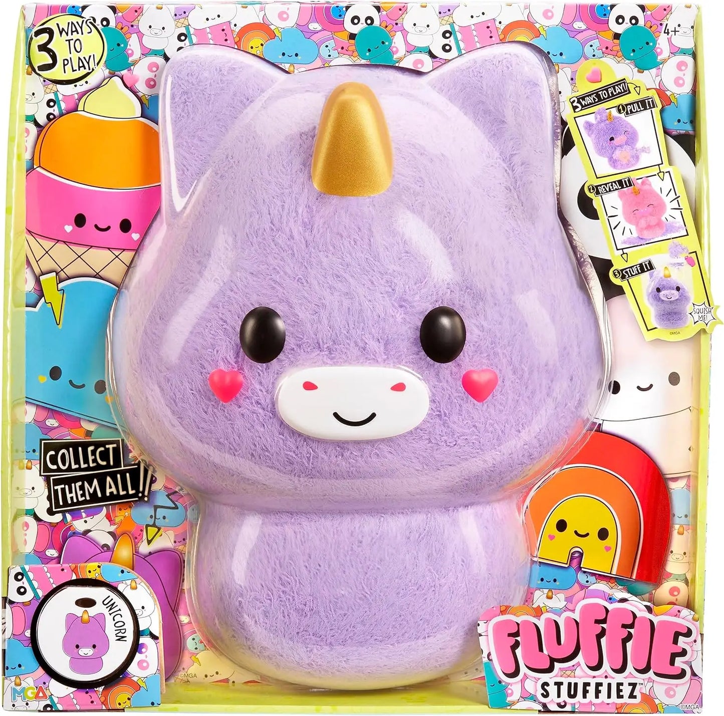 Original Fluffie Stuffiez Collectible Plush DIY Kids Toy UNICORN PANDA ICE RAINBOW Fur Pulling Soft Girl Toys Christmas Gift 1pc