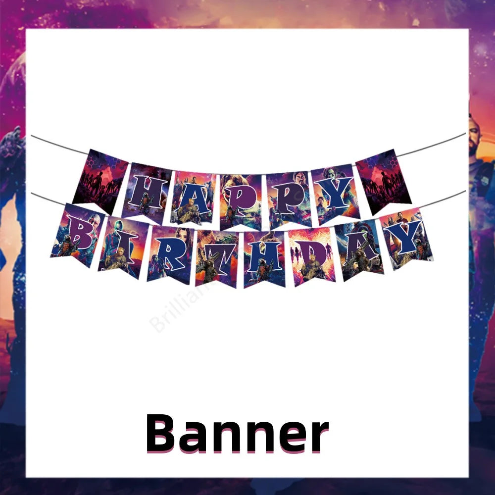 New Guardians of the Galaxy Party Decoration Disposable Tableware Balloons Superhero Baby Shower Kids Birthday Party Supplies