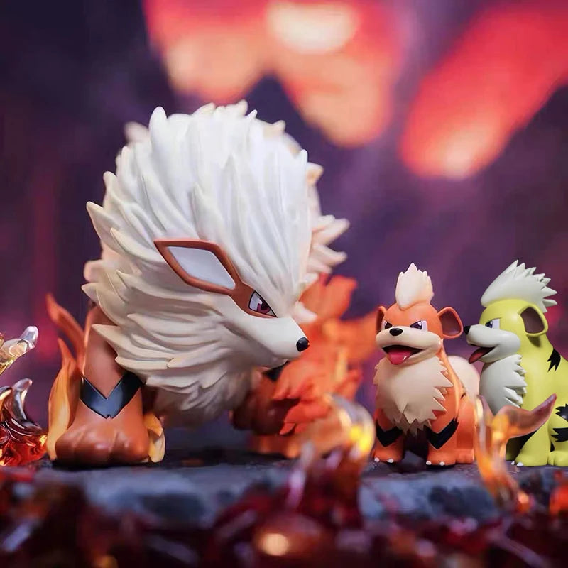 Arcanine And Growlithe Anime Figurine Model Kawaii Decoration Doll Children Toys Statue Collectible Ornament Boys Gifts