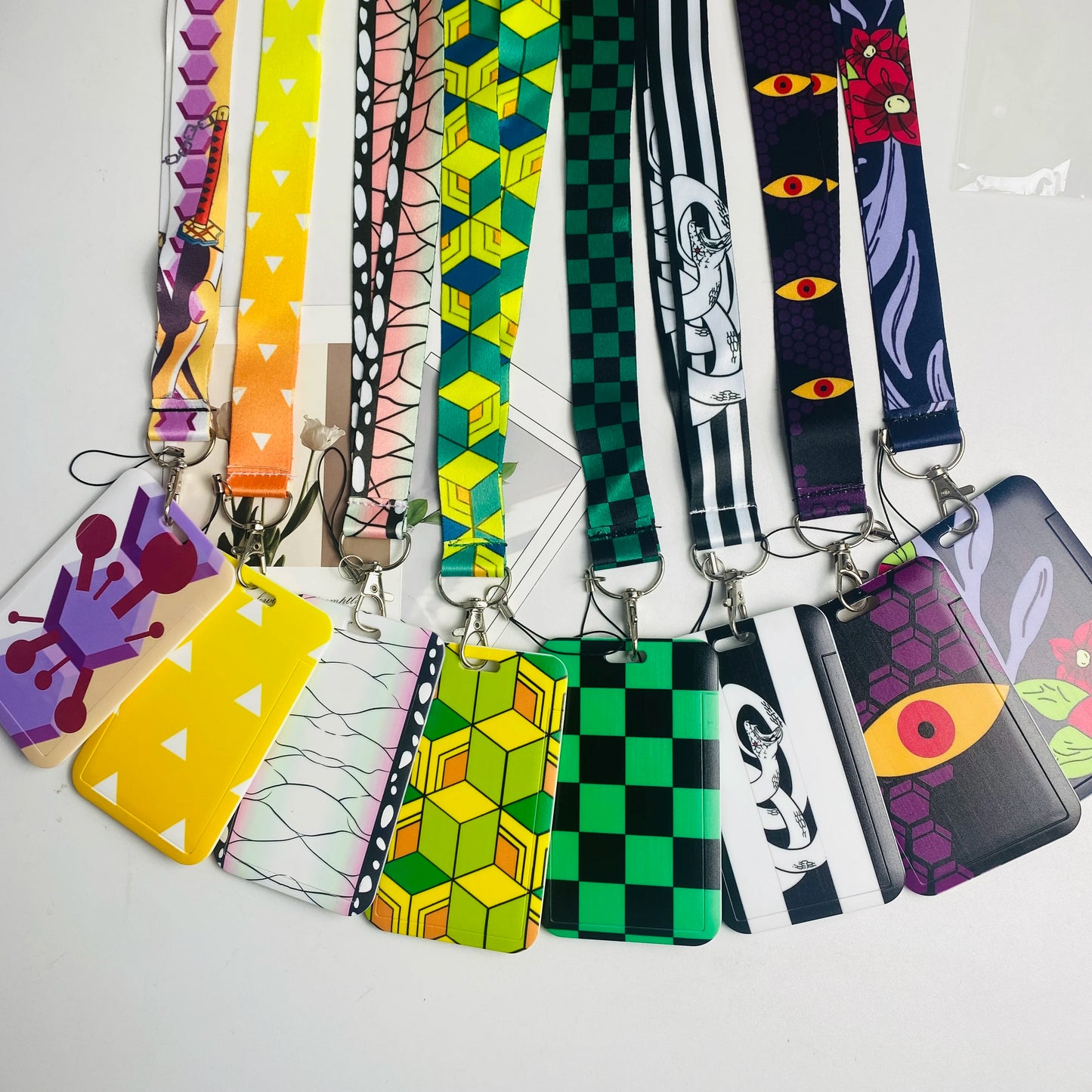 Anime Card Holder Neck Strap Lanyard Keychain ID Bus Credit Card Pass Hang Rope Lariat Keyrings Lanyard Accessories