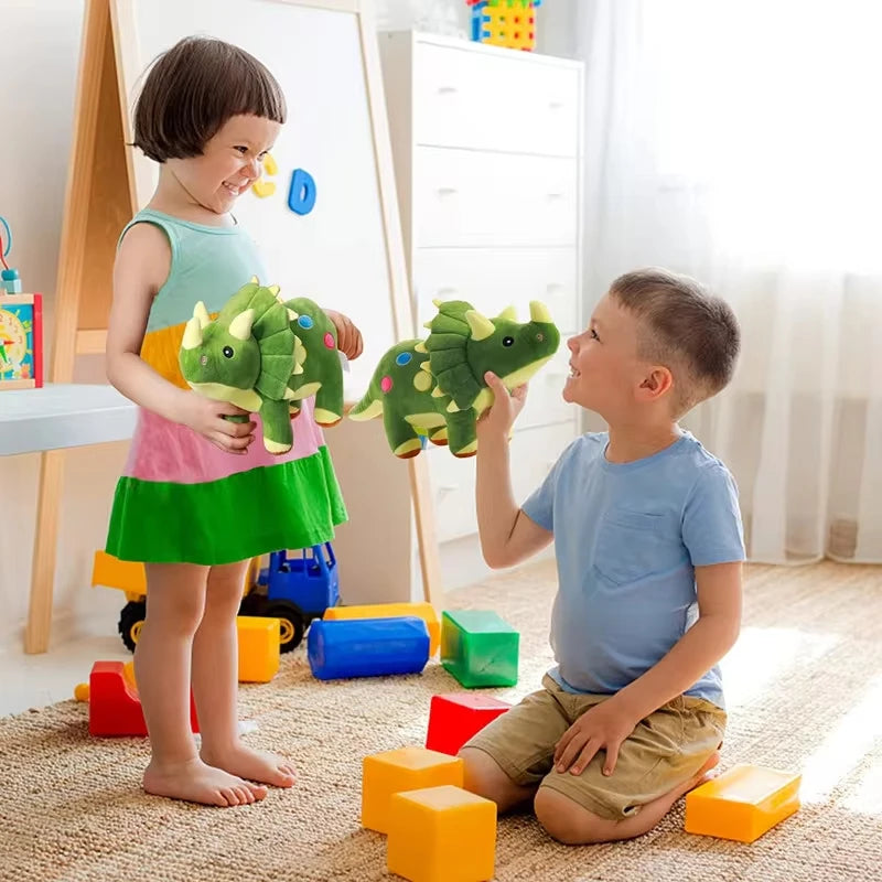 40cm/15.7in Dinosaur Doll Stuffed Toy Creative Soft Plush Stegosaurus Triceratops Plush Toy Kids Dinosaurs Toy Birthday Gifts