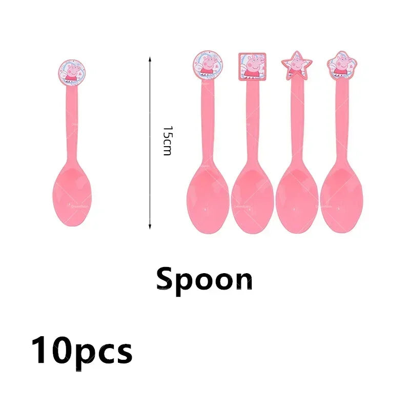 Peppa Pig Balloons Family Pink George Rebecca Susy Ballons Happy Birthday Banner Party Decoration Kids Cake Topper Tableware Toy