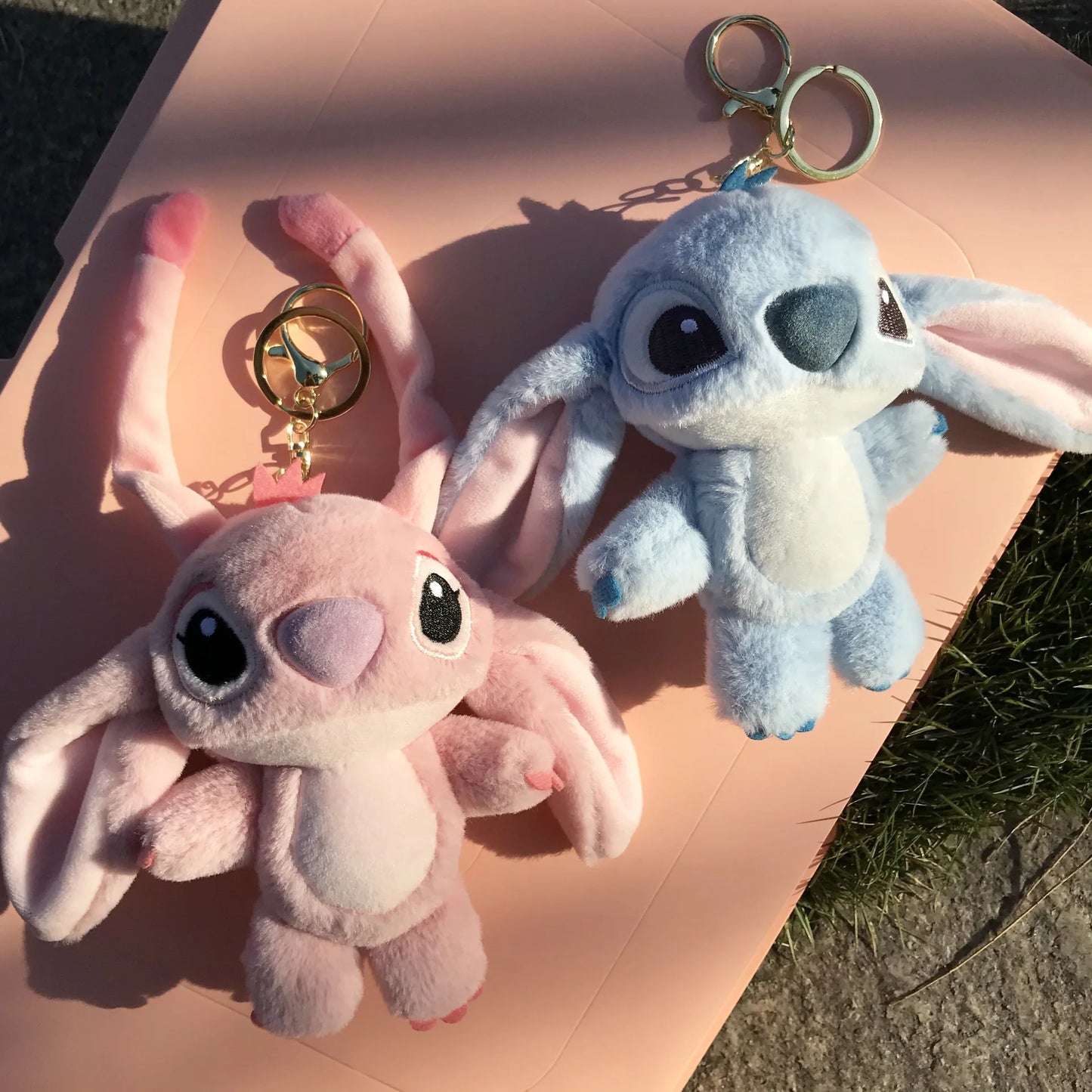 Cartoon Stitch Plush Keychain Soft Toy Cute Stuffed Animal Pendant Gift for Girls  Angel Doll Bag Charm Kids Birthday Present
