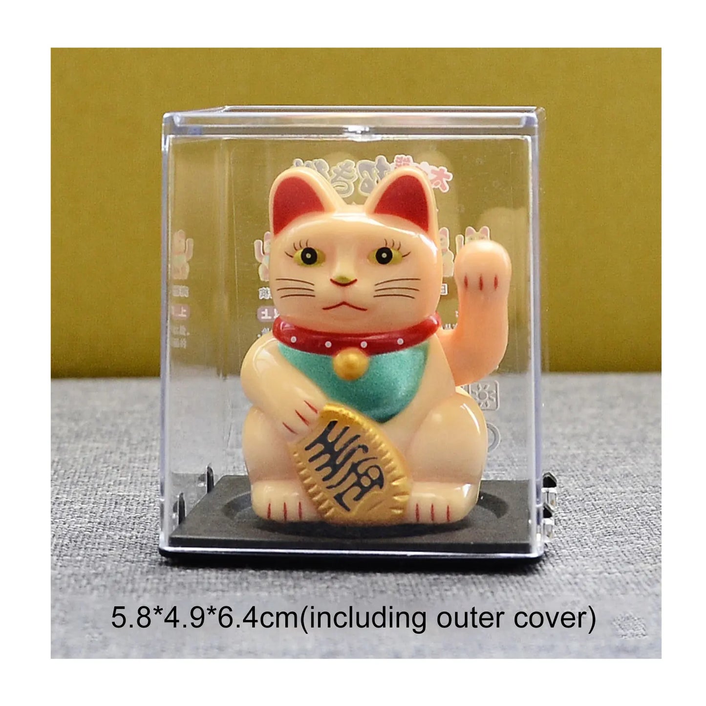 Solar Powered Maneki Neko Lucky Cat Welcoming Chinese Lucky Cat Waving Hand Beckoning Fortune Cat Figurines For Home Decor