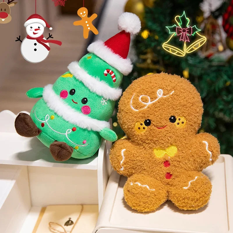 Cute Santa Claus & Elk Snowman Gingerbread Man Plush Toys Stuffed Animal Doll Christmas Gifts For Children Kids Home Decoration