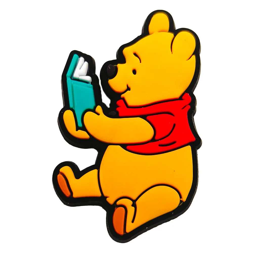 20pcs Hot Toys Disney Cartoon Winnie Pooh Shoe Charms for Shoes Decoration Accessories Classic Clog Sandal Buckle Kids Gifts