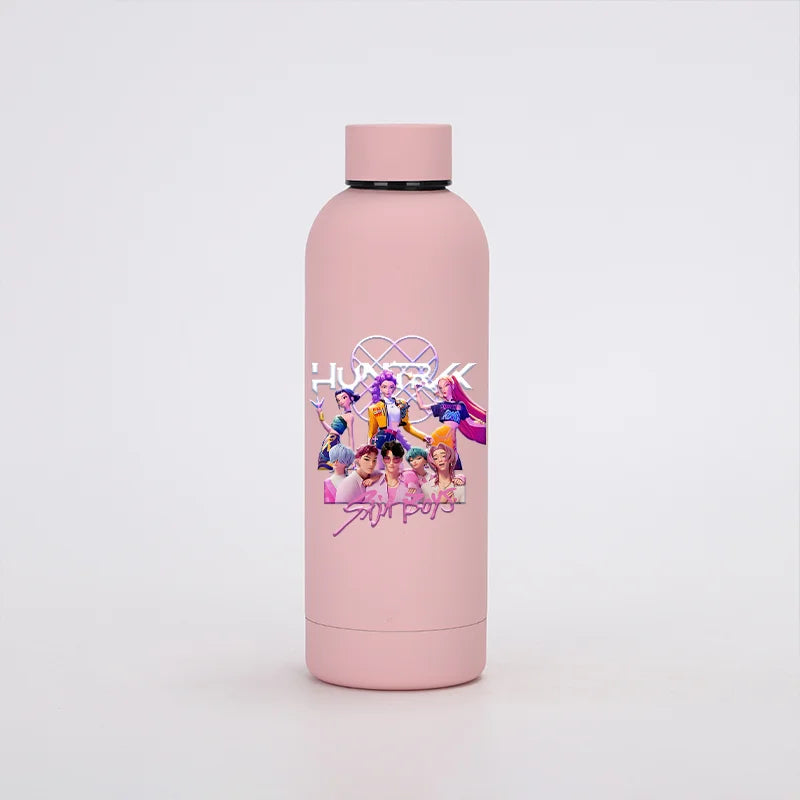 KPop Demon Hunters Kids Sports Water Cup Cute Anime Women Drinking Bottles Huntrix Rumi Zoey Cartoon Print Bottle Birthday Gift