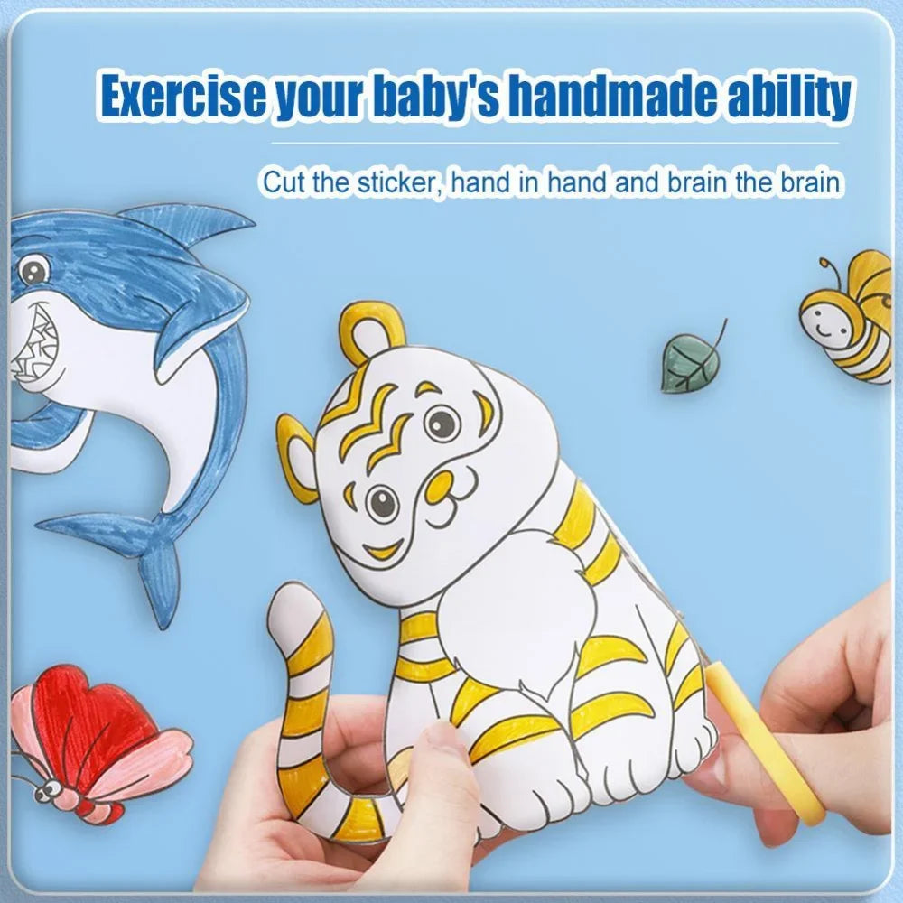 Children Drawing Roll Sticky Graffiti Scroll DIY Painting Color Filling Paper Coloring Papers for Kids Educational Toys Gifts