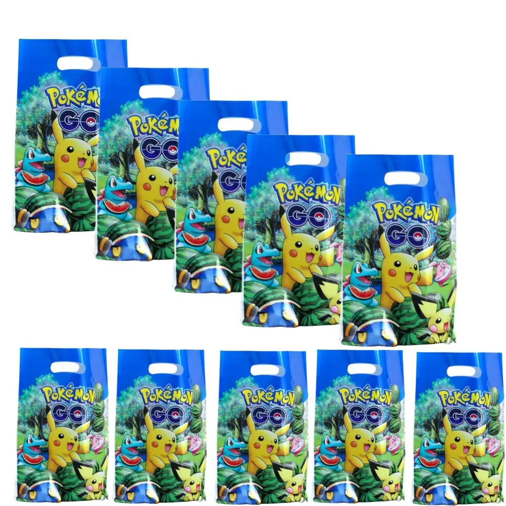 Pokemon Party Theme Disposable Tableware Banner Decor Pikachu Cup Plate Napkin Tablecloth Kids Toy Baby Shower Party Supplies ﻿