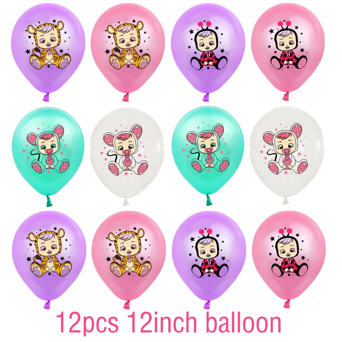 Cry Babiesed Birthday Party Decorations Tableware Set Paper Plates Balloon Banner Tablecloth Backdrop Baby Shower Party Supplies