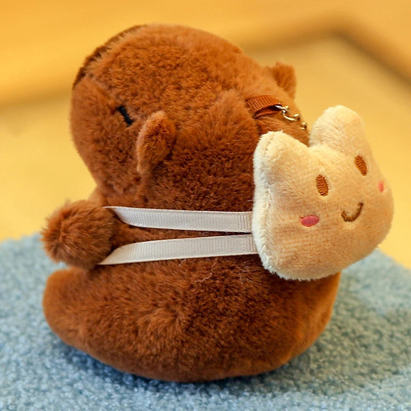 Cartoon Capybara Plush Keychain Bag Pendant Hanging Decoration Cute Stuffed Doll Toy Desktop Doll Ornament Car Keyring Kids Gift