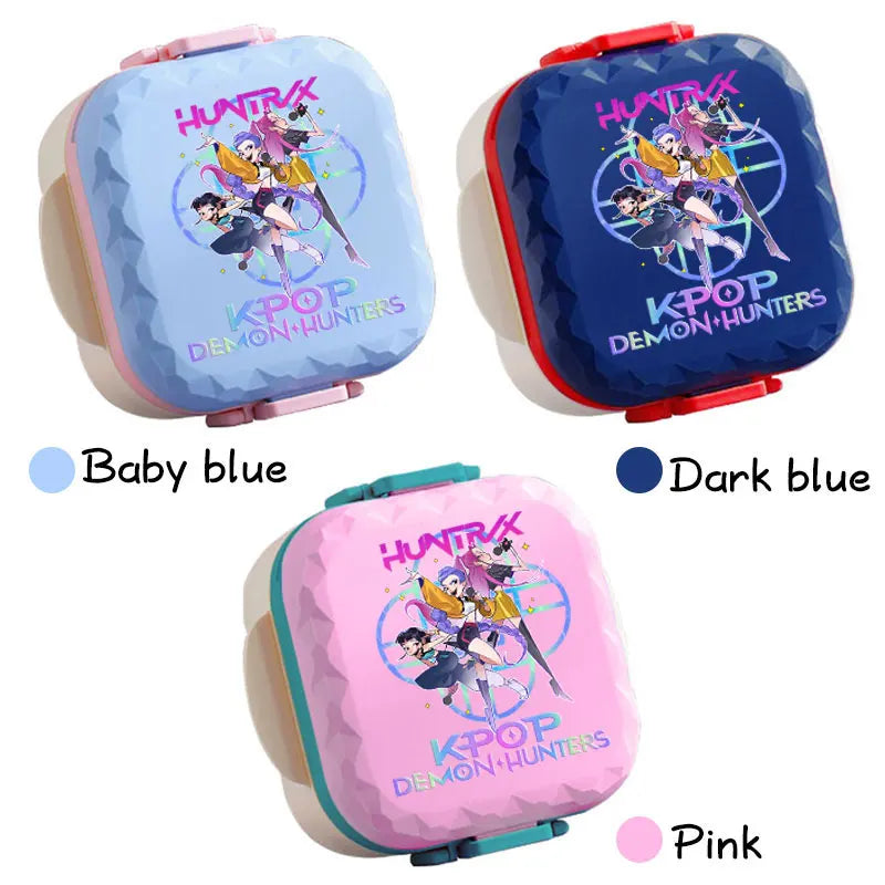 800ml For KPop Demon Hunters Lunch Box Microwave Heating Anime HUNTR/X Rumi Mira Zoey Bento Box BPA Free Comes with Tableware
