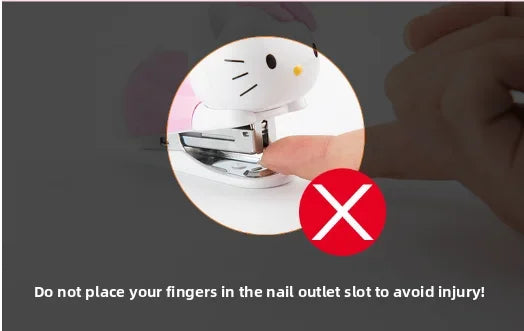 Hello Kitty Sanrio Mini Stapler Set Portable Compact Adorable Design for School Office Stationery Supply Kids Girls Gift Present