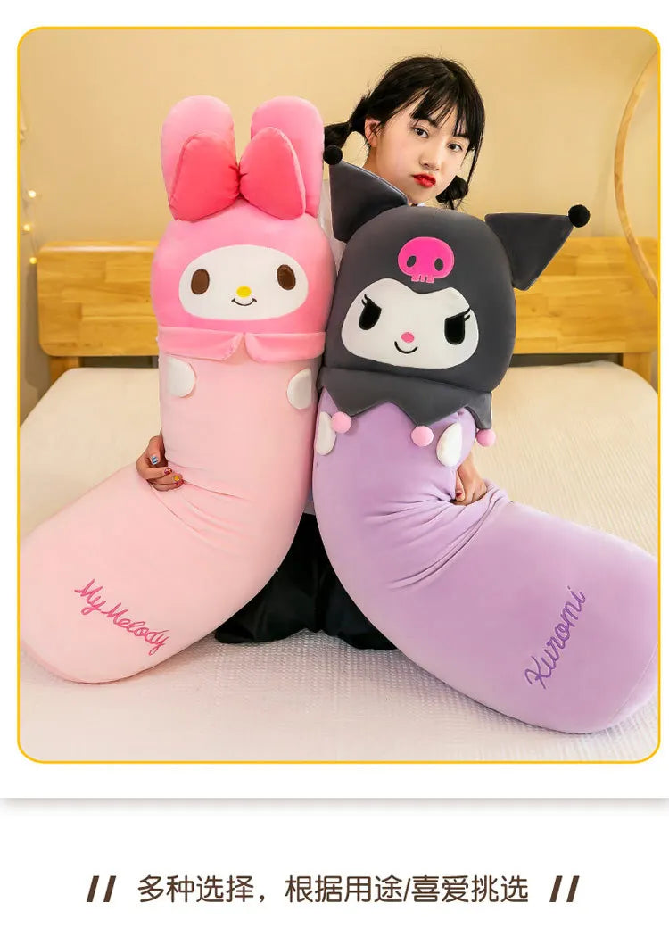 100cm Sanrio My Melody Kulomi Long Pillow Plush Toys Kawaii Soft Comfortable Cushion Japanese Cartoon Kids Girls Sleeping Gifts