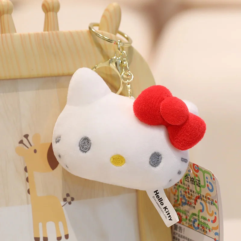 Sanrio Hello Kitty Stuffed Toys Bag Pendant Accessories Cute Plush Toys Kitten Keyring Anime Keychain Kids Birthday Gift