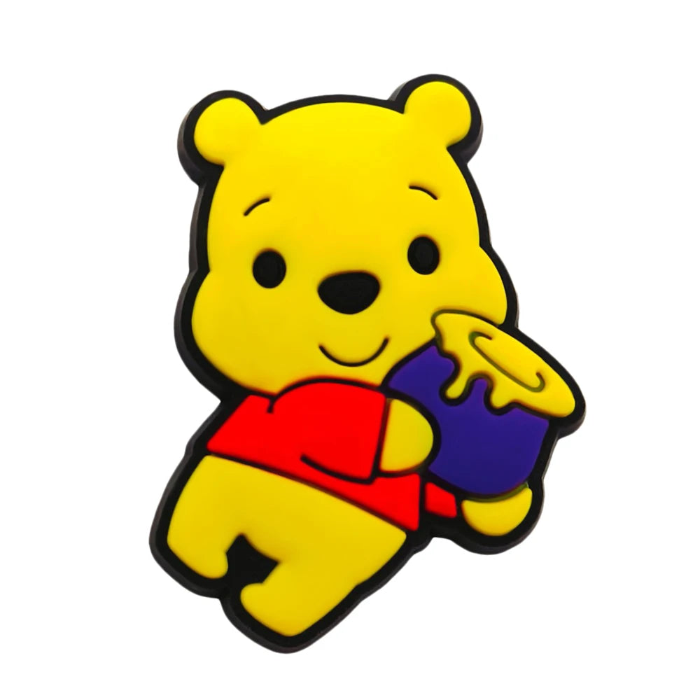 Cartoon MINISO 1PCS Popular Characters Disney Mouse DIY Stitch Funny Bear Shoe Charms Decorate Kids Accessories Boys Party Gifts