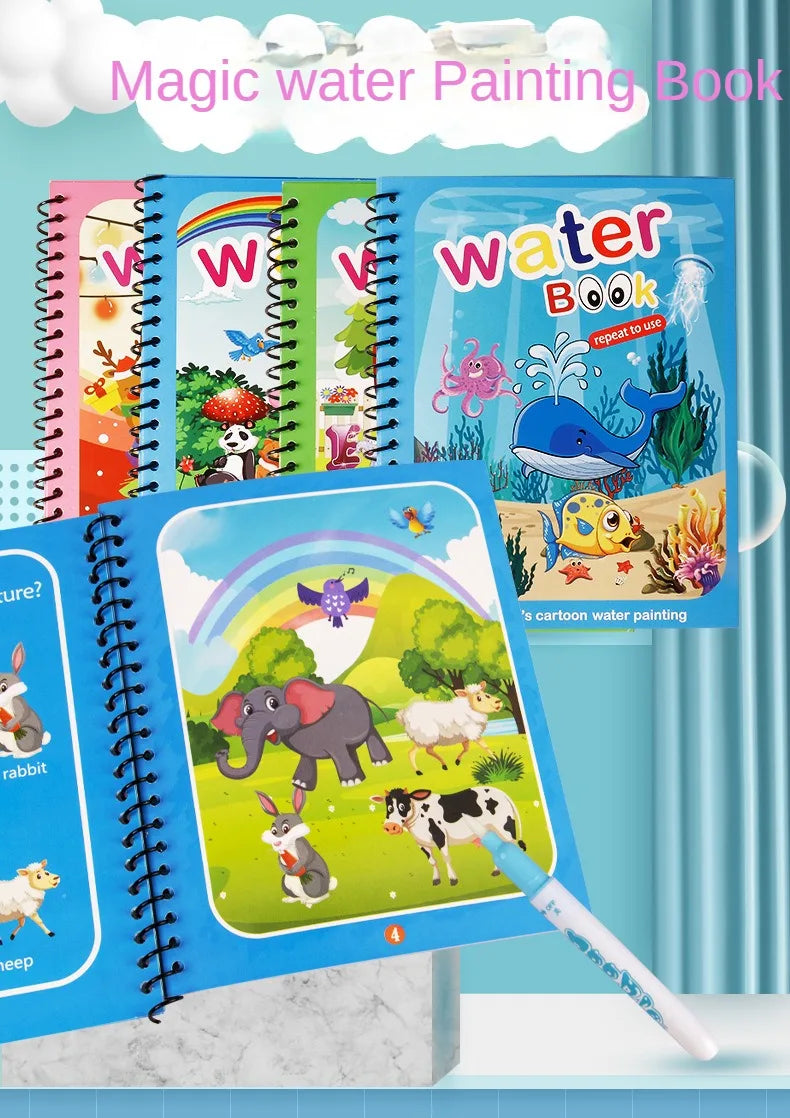 Children DIY Magical Water Painting Book Toddler Early Education Toys Reusable Magic Drawing Coloring Creativity Board For Kids