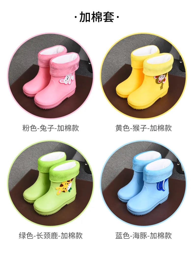 Unicorn Rain Boots Kids Boy Girls Rubber Boots New Cartoon Snow Boots For Children Waterproof Shoes Non-slip Baby Water Shoes