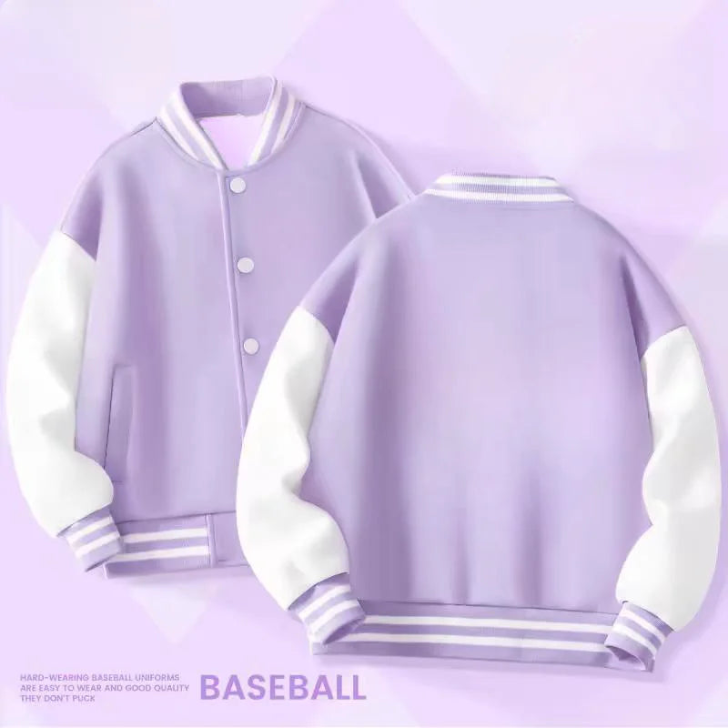 Kids Sanrio Fall/Winter Jacket Baseball Uniform Hello Kitty & Bear Pattern Print Thick warm stylish coat for boys and girls 2-14