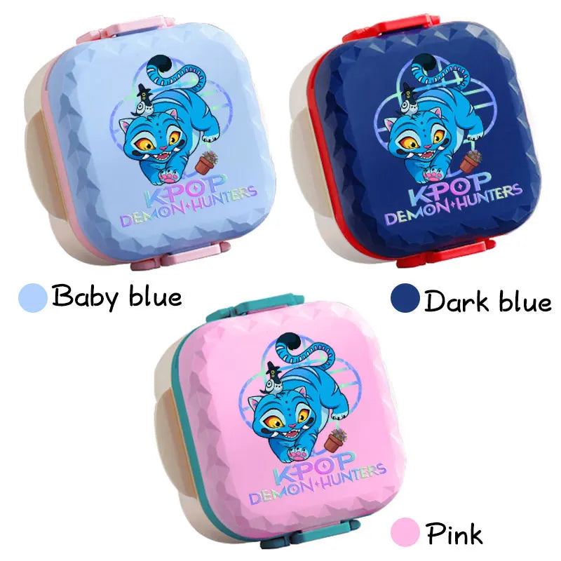 800ml For KPop Demon Hunters Lunch Box Microwave Heating Anime HUNTR/X Rumi Mira Zoey Bento Box BPA Free Comes with Tableware