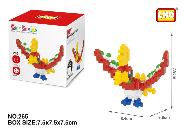 LNO Pokemon Raichu Pichu Kawaii Marowak Mini Blocks Gengar Jynx Diamond Blocks Kids Building Brick DIY Model Educational Toys