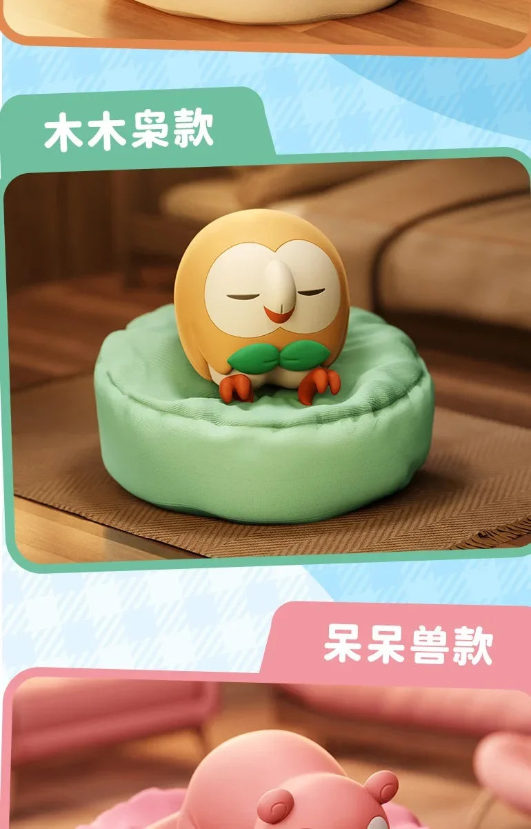 Pokemon Figure Set Starry Dream Series 6 Styles, Sleeping Pikachu Meowth Rowlet, Cute Action Model Toy Collection for Kids