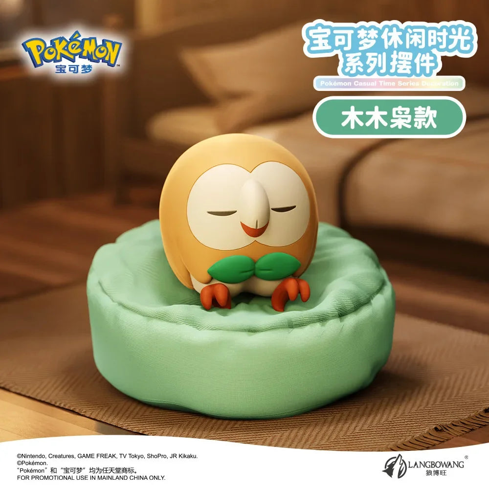 Pokemon Figure Set Starry Dream Series 6 Styles, Sleeping Pikachu Meowth Rowlet, Cute Action Model Toy Collection for Kids
