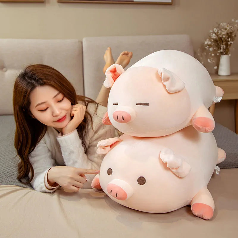 Big Size Cute Squish Pig hug pillow Doll Plush Piggy Toy Animal Comfort Soft Pillow Cushion Kids Baby Comforting Sleeping pillow