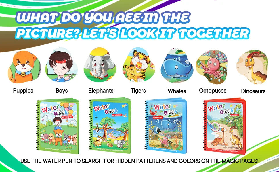 Children DIY Magical Water Painting Book Toddler Early Education Toys Reusable Magic Drawing Coloring Creativity Board For Kids