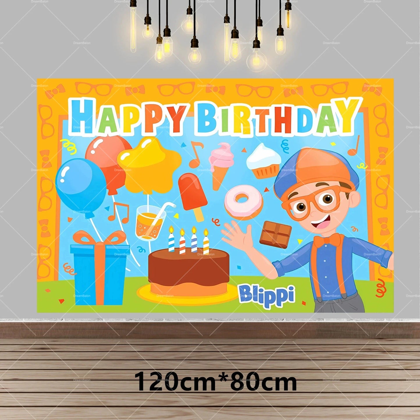 Blippiing Foil Balloon Happy Birthday Banner Decoration Party Supplies Backdrop Cake Toppers Disposable Tableware Latex Ballons