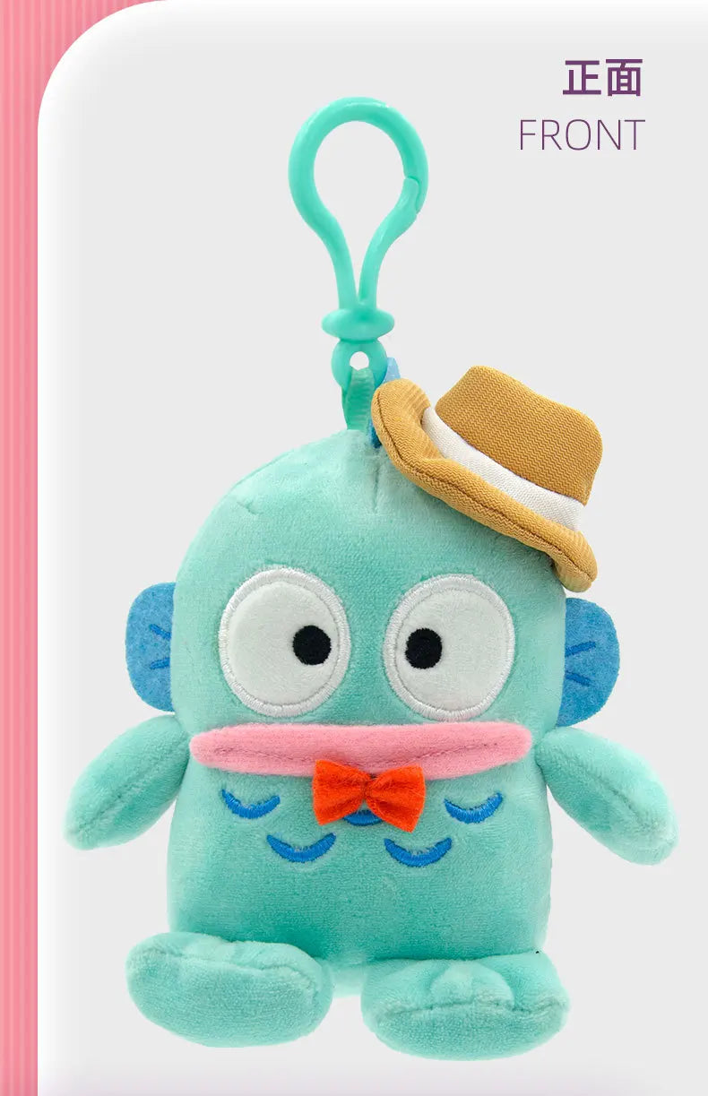 Sanrio Plushie Hangyodon Stuffed Plush Keychain Pendant Cartoon Doll Toys Soft PP Cotton Kawaii Bag Keyring Gifts For Girls Kids