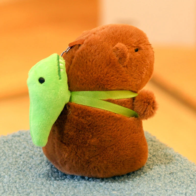 Cartoon Capybara Plush Keychain Bag Pendant Hanging Decoration Cute Stuffed Doll Toy Desktop Doll Ornament Car Keyring Kids Gift