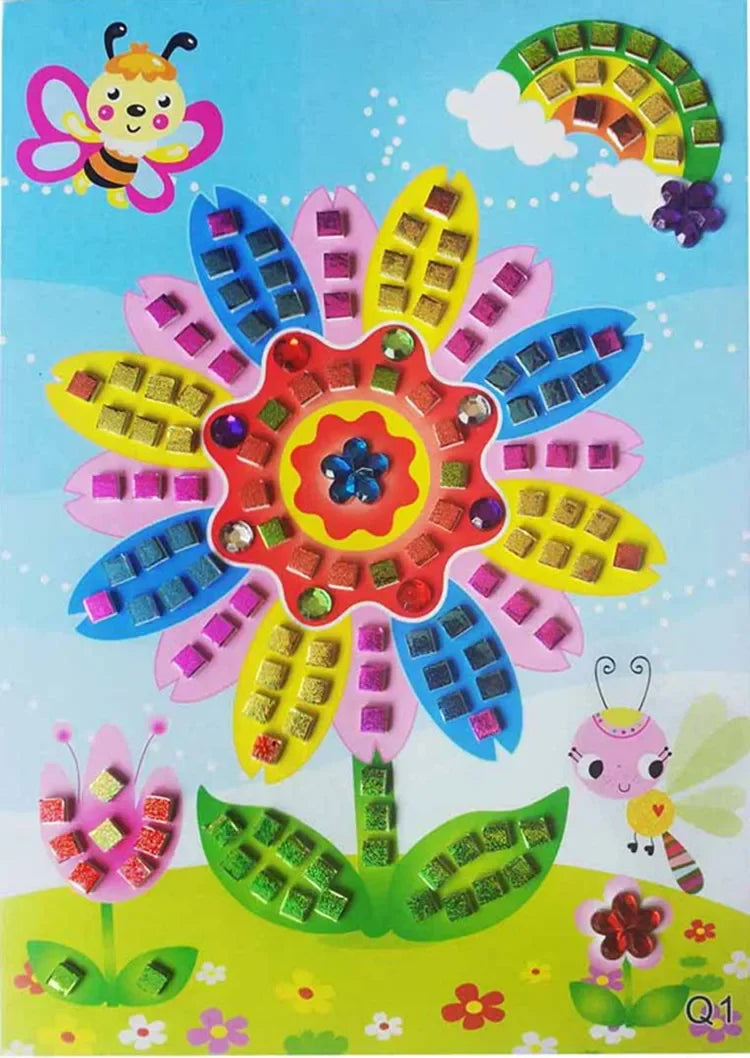 3/5Pcs Foam EVA Stickers 3D Crystal Acrylic Puzzle DIY Handmade Kids Art Cartoon Creative Educational party Toys For Children