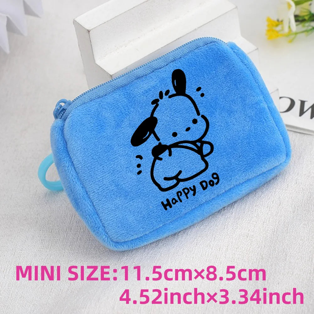 Cinnamoroll Badtz Maru Kuromi Plush Coin Purse Key Case Bag Kids Portable Mini Storage Bag Cute Gifts For Kids Clutch
