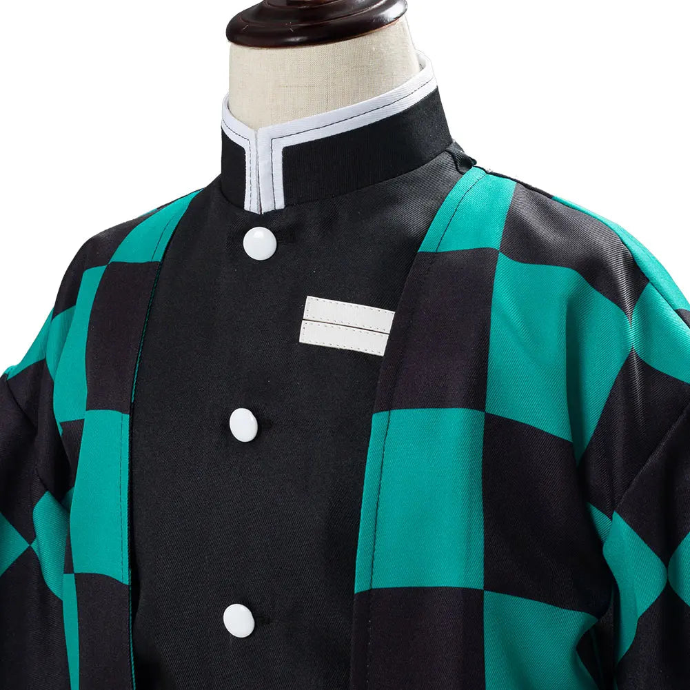 Cosplay Children's costume Anime Satan Killer Kimetsu No Yeyang Kamido Tanjiro Kimono costume Set Carnival Halloween Clothes