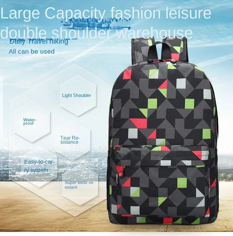 Cute Animal Capybara Print Black Backpack Teenager Student Schoolbag Boys Girls Gift