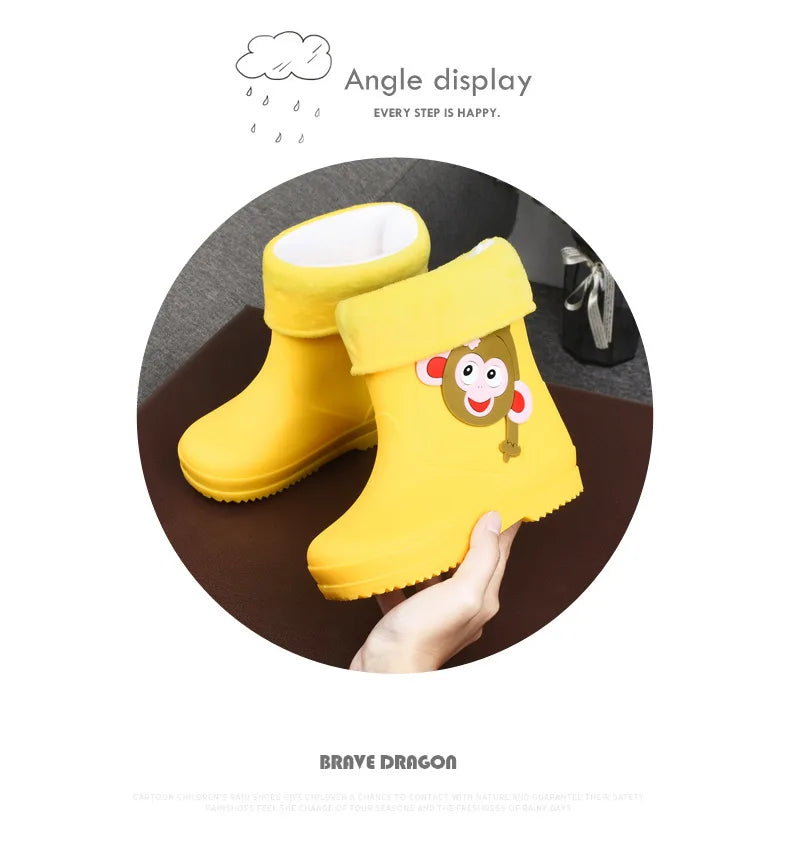 Unicorn Rain Boots Kids Boy Girls Rubber Boots New Cartoon Snow Boots For Children Waterproof Shoes Non-slip Baby Water Shoes