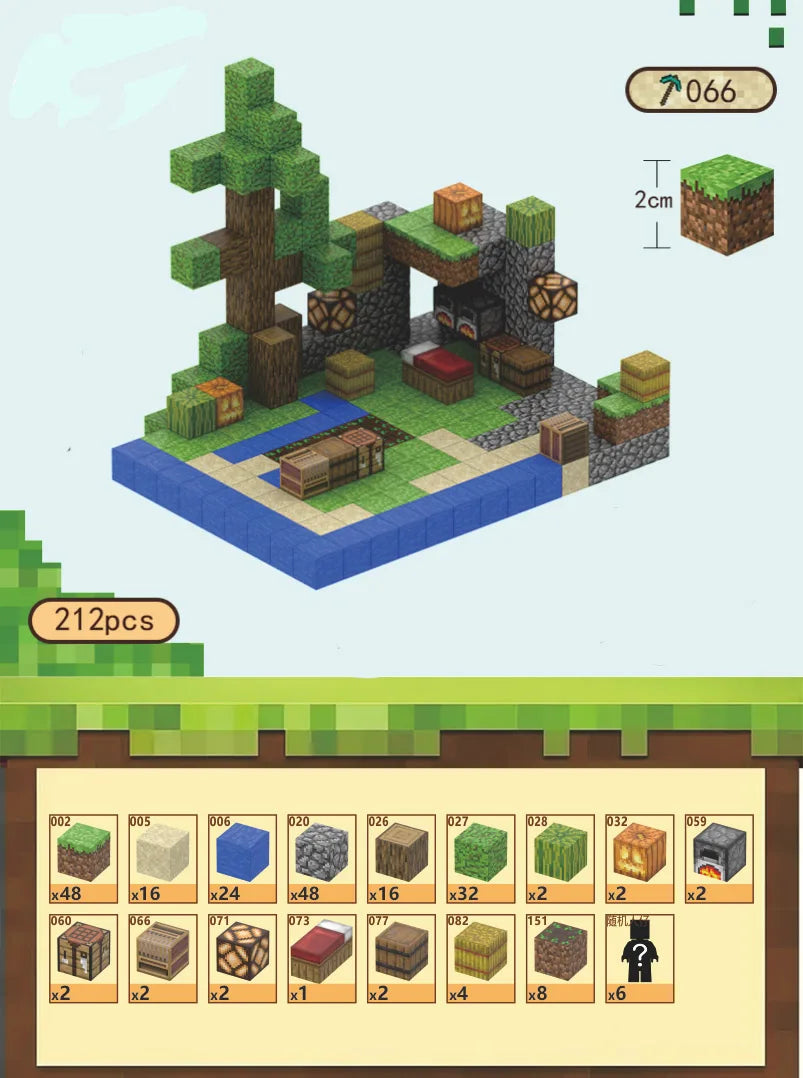 Magnetic Building Blocks Mine Cube Magnet World Set for Boy Girl Kid Age 3+ DIY Model Children Stem Montessori Sensory Toy