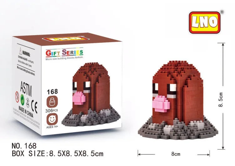 LNO Pokemon Raichu Pichu Kawaii Marowak Mini Blocks Gengar Jynx Diamond Blocks Kids Building Brick DIY Model Educational Toys