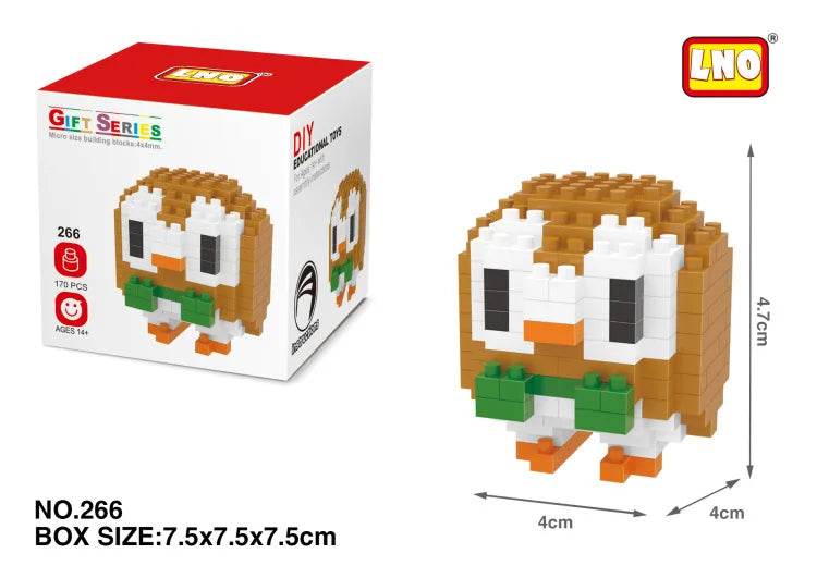 LNO Pokemon Raichu Pichu Kawaii Marowak Mini Blocks Gengar Jynx Diamond Blocks Kids Building Brick DIY Model Educational Toys