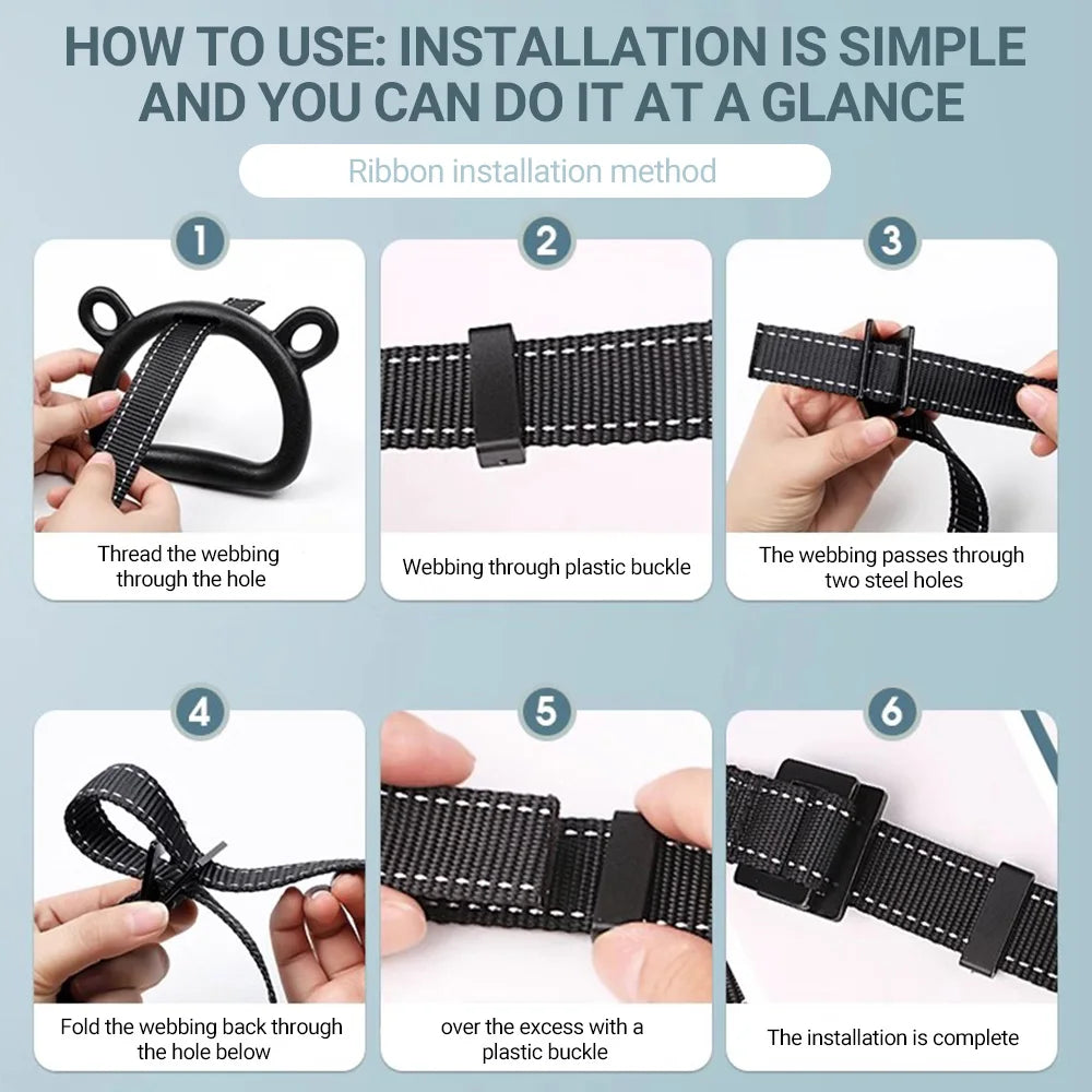 Kids Horizontal Bar with Gymnastic Rings Adjustable Hanging Straps for Indoor Pull-Up Hammock Play Children Fitness Strength Tra