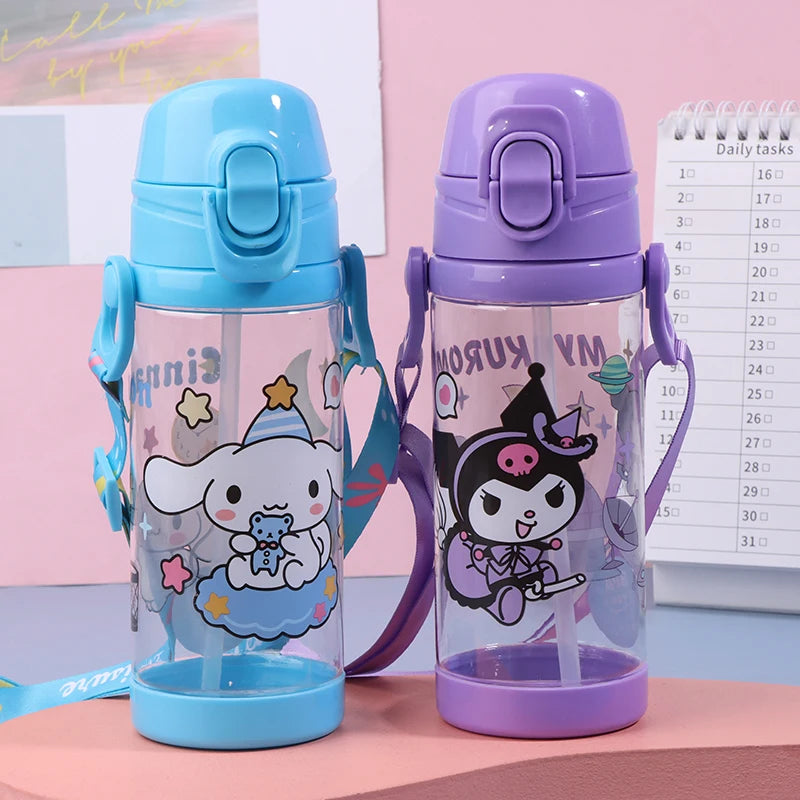Kawaii 500ML Kuromi Cinnamoroll Sanrio Water Cup Cartoon Anime Plastic Cup Toys for Kids Kawaii Bottle Water Cup Birthday Gift