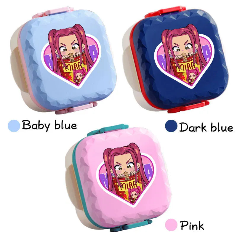 800ml For KPop Demon Hunters Lunch Box Microwave Heating Anime HUNTR/X Rumi Mira Zoey Bento Box BPA Free Comes with Tableware