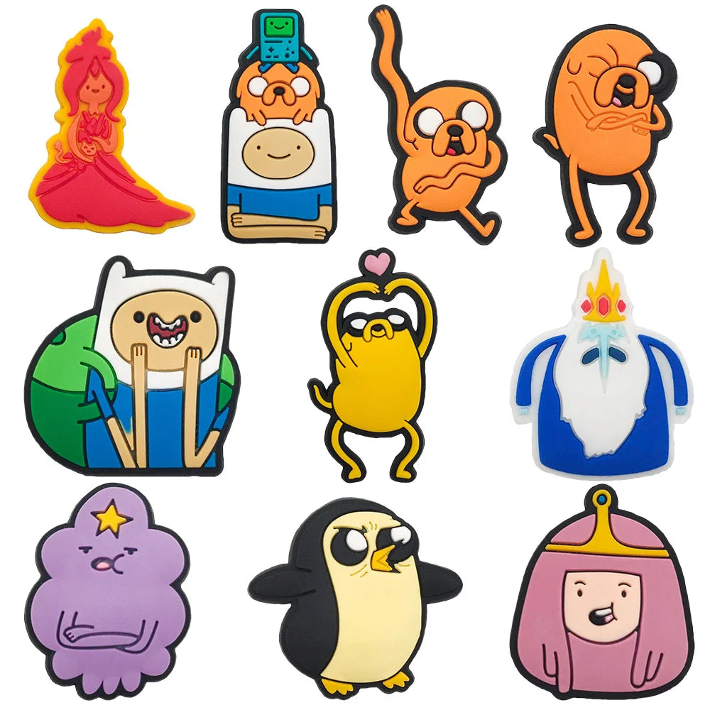 New 1pcs Adventure Cartoon Characters Shoe Charms DIY Clogs Shoe Accessories Fit Pins Decorate Buckle Kids Girls Birthday Gifts