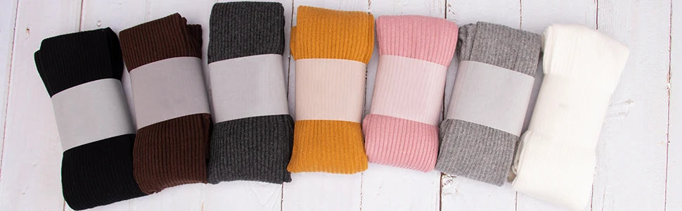 Toddler Girls Cotton Cable Knit Leggings Classic Solid Footless Tights Ankle Length Pants for Kids