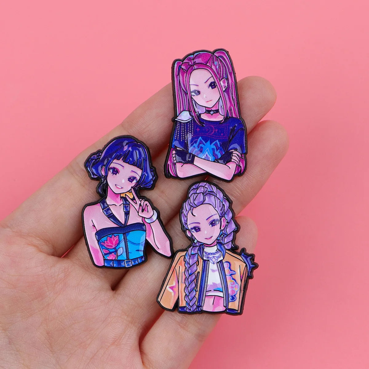 Cute Anime Girl Group Enamel Pins Cool K-POP Brooch Lapel Pin Badge on Backpack Clothing Accessories Fashion Jewelry Fans Gifts