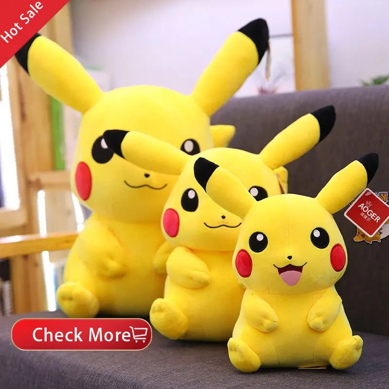 25cm Pokemon Pikachu Plush Toys Kawaii Japan Anime Elf Plush Doll Soft Stuffed Cartoon Pikachu Doll Birthday Gift For Kids Girls