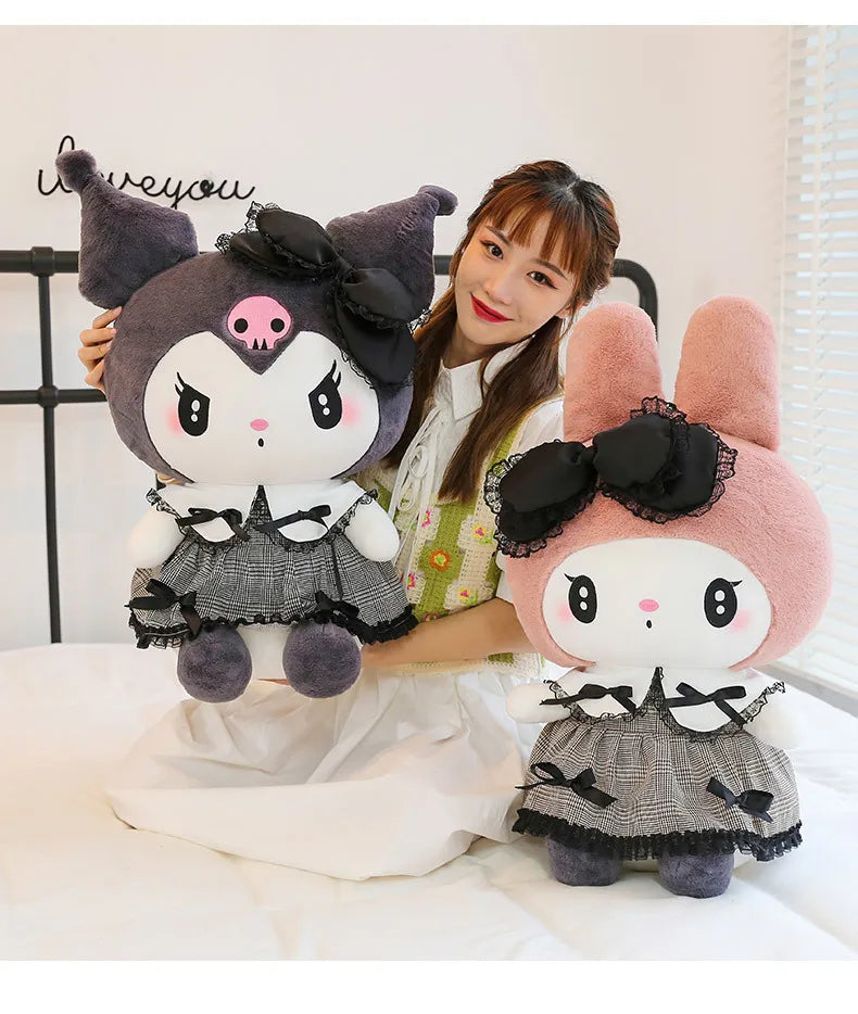 Oversized Sanrio Plushier Kuromi Melody Stuffed Toys Soft Throw Pillow Plush Dolls Kids Birthday Valentines Gifts for Girls