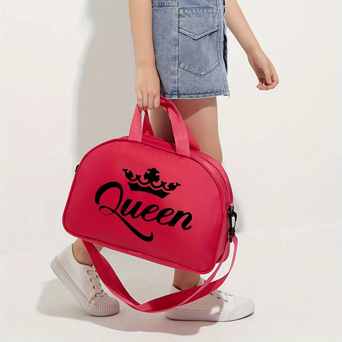 1pc Queen Printed Handbag, New Nylon Dance Bag, Multifunctional Messenger Bag, Fashion Luggage Bag, Casual Travel Bag, Sports Fitness Bag, Yoga Bag, For Teenager